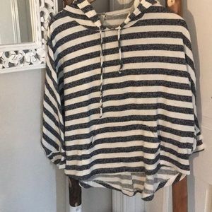 Hooded striped sweatshirt
